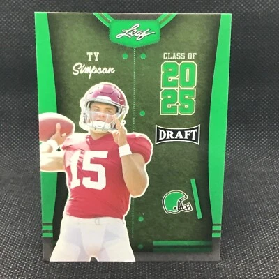 TY SIMPSON 2023 Leaf Draft GREEN CLASS OF RC #85 ALABAMA  - Image 1 of 2