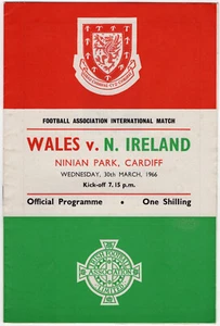 VINTAGE FOOTBALL PROGRAMME WALES v NORTHERN IRELAND 30th MARCH 1966 - Picture 1 of 2