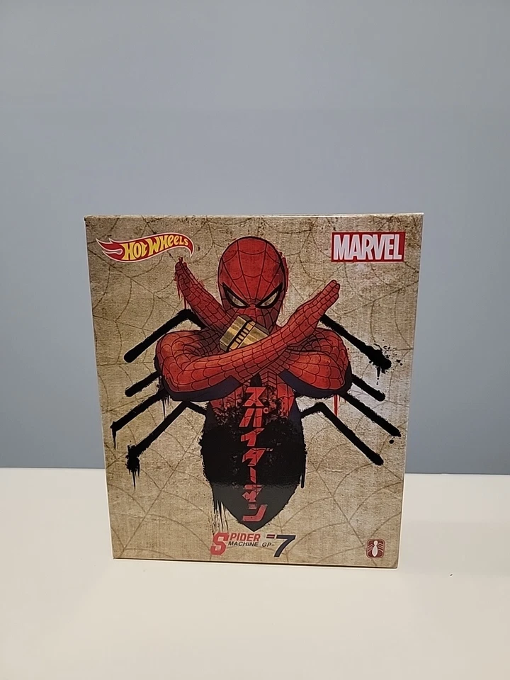 SDCC HOT WHEELS SPIDER MACHINE CAR GP-7 SPIDER MAN NEUMÁTICOS DE PILOTO REAL SIN USAR, EN CAJA 2019 Foto 1 de 4