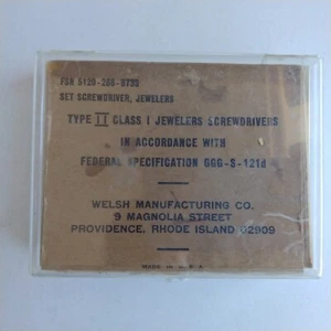 Welsh Manufacturing Screwdriver Set Jewelers Fsn5120288 8739 Type 1 Jewelry Navy - Picture 1 of 3