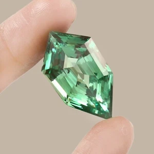 Natural Ceylon Blue Green Parti Sapphire Loose Fancy Cut Gemstone 52 Ct/32x17 MM - Picture 1 of 5