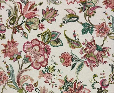 P KAUFMANN GARDEN FLORA GERANIUM PINK LARGE FLORAL MULTIUSE FABRIC BY YARD 54"W - Image 1 of 4