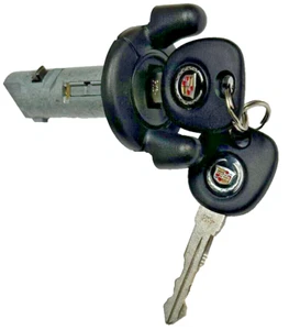 NEW CADILLAC CTS 2003-2007 IGNITION LOCK CYLINDER SWITCH W/ 2 CHIPPED LOGO KEYS - Picture 1 of 5
