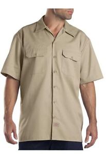 1574  Dickies Short Sleeve Work Uniform Button Up Casual Shirt-Mens