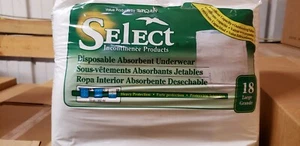 2606 SELECT DISPOSABLE ABSORBENT UNDERWEAR 18/PACK LARGE DISCREET PACKAGING - Picture 1 of 6