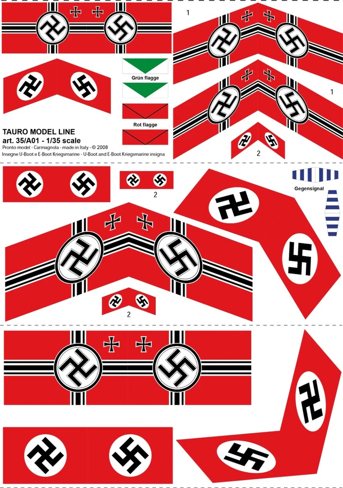 TAURO MODEL TM35/A01 BANDIERE NAVALI - KRIEGSMARINE SCALA 1:35 - Immagine 1 di 2