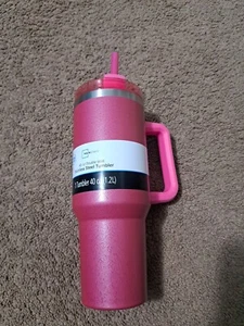 40 oz Stainless Steel Tumbler with Straw and Handle, Double Wall Insulated ++ - Picture 1 of 6