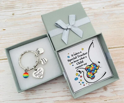 HELLO*LONDON Special Needs Teacher SEN Thank You Gifts Autism Awareness Keyring ASD Gift