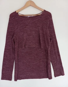 Bearsland Maternity Top Shirt Women's XL Maroon Long Sleeve Pullover NWT - Picture 1 of 8