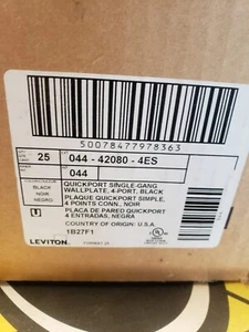 New Leviton 50 piece black 4 port - Black color - Afbeelding 1 van 2