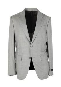 ZEGNA Gray Easy Light Checked 15Milmil15 Suit Size 50 IT / 40R U.S. New With ... - Picture 1 of 8
