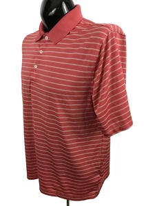 PALM BEACH Polo Shirt Mens Large Peach Golf Performance Wicking Polyester S/S - Picture 1 of 5