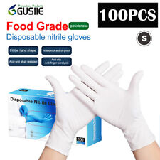 100Pcs White Disposable Nitrile Gloves for Automotive Repair Mechanical Chemical