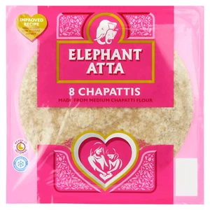 Elephant Atta Ready To Eat Chapattis Nutritious Healthy Indian Bread 360g 8/PK - Picture 1 of 21