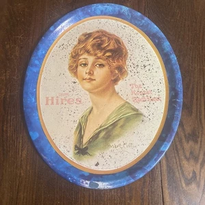 Vintage DRINK HIRES The Honest Root Beer 10.5x13" Oval Metal Tray Haskell - Picture 1 of 11