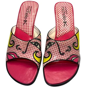 Vintage Skechers by Michelle K. Pink Blonde Y2K Pop Art Slip-On Heels 7.5, READ - Picture 1 of 12