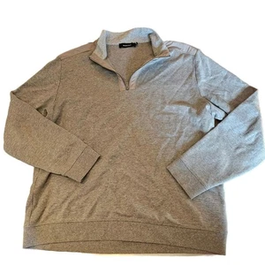Bugatchi Pullover Maglione Uomo Mockneck Grigio Quarto Zip Camicia Taglia XL (614) - Foto 1 di 7