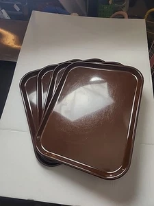 Vintage KYS-ITE 111 Cafeteria Trays Brown 18 X 14 In Melamine Lot If 4 - Picture 1 of 12