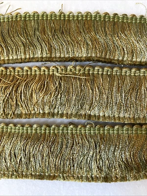 2 inch Brush Fringe Trim 7ft (84 Inches) Conso Gold Sewing Pillow Trim Drapery - Image 1 of 2