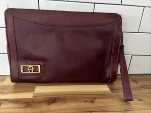 Vintage 60s 70s ETIENNE AIGNER Handmade Leather Clutch Bag Wristlet Handbag RARE - Picture 1 of 14