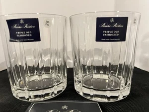 NUEVO Juego de 2 vasos de whisky Brooks Brothers Crystal 15 oz triple antiguo - Imagen 1 de 5