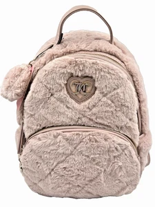 Mochila Juicy Couture Let's Get acogedora de felpa peluda en rosa rubor - Imagen 1 de 9