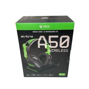 ASTRO A50 Cuffie da gioco Dolby wireless per Xbox One e PC (nero/verde) NUOVE - Foto 1 di 11