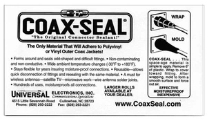 COAX SEAL - LOT OF 5 - PROTECTS HAM, WI-FI, CB, TV, HD-TV, AM, FM CONNECTIONS  - Picture 1 of 2