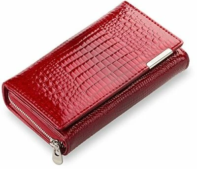 JENNIFER JONES NEU Grosse Echt Leder damen Geldbörse Portemonnaie Croko Kartenplatz Lederbörse