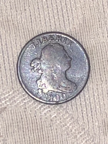 1800- Draped Bust Half Cent coin circulated Cover