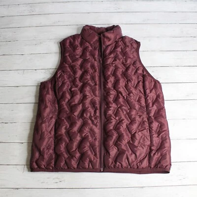 Tangerine Women's Sleeveless Winter Jacket Vest Size XL Quilted Puffer Burgundy - Image 1 of 4