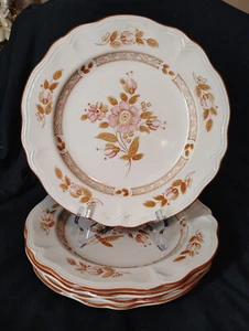 Set of 5 - Wicker Rose By Sears Ironstone Japan 10 3/4 in” Dinner Plates - Picture 1 of 8