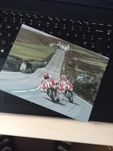 Isle Of Man TT Hislop & Fogarty LARGE Print Postcard By Rod Organ Ltd Ed. 8”x6” - Picture 1 of 5