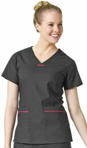 Nueva Blusa Médica Primaflex By Maevn 1702 Para Mujer Curvada Cuello en V Bolsillo en Contraste - Imagen 1 de 6