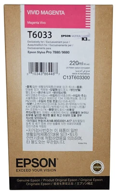 Cartucho de tinta original Epson T6033 Vivid Magenta UltraChrome K3 (22/03/2023) Foto 1 de 2
