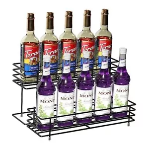 Coffee Syrup Organizer 2 Tier Syrup Bottle Holder Rack for Coffee Bar 10 - Picture 1 of 7