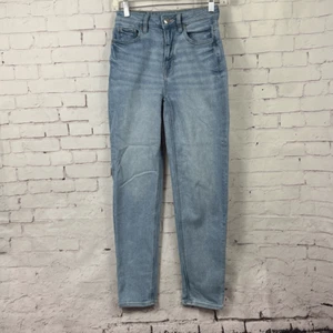 American Eagle Jeans Mom Straight Stretch Light Denim High Rise 00 - Picture 1 of 11
