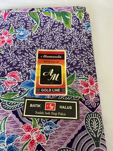 NEU ALAMANDA LILA DRUCK HANDARBEIT BAUMWOLLE BATIK SARONG WICKEL 37 x 46 - Bild 1 von 4