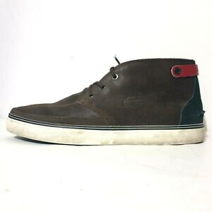 Lacoste Shoes Sz US9 UK8 EU42 Brown Leather Chukka Ankle Boots Clavel20 Mens 