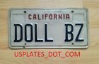CALIFORNIA LICENSE PLATE DOLL BZ AUTO CAR TAG PUPPET BUSY BARBIE GIRL VANITY