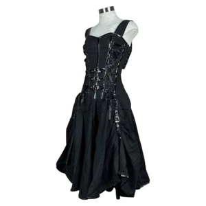 ABITO CORSETTO IN VINILE FETISH BURLESKA GOTHIC DOMINATRIX VAMPIRE MISTRESS STEAMPUNK - Foto 1 di 8