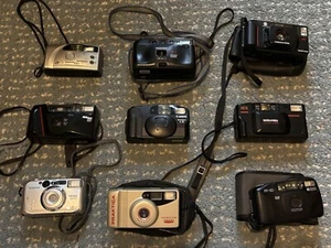 9 x Camera Bundle Mixed Nikon, Olympus, Fujifilm, Praktica, Canon, Ricoh Unteste - Picture 1 of 8