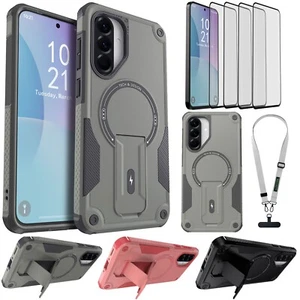 For Samsung Galaxy A36 5G Magnetic Stand Case Cover +Lanyard / Tempered Glass - Picture 1 of 36
