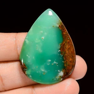 Natural Bio Chrysoprase Pear Shape Cabochon Gemstone 50 Ct. 40X29X5 mm OA-9089 - Picture 1 of 5