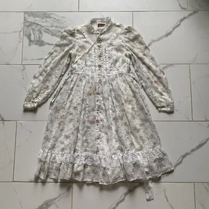 Vintage 1980s 80s Gunne Sax Jeunes Filles by Jessica Prairie Dress Floral Sz 10 - Picture 1 of 8