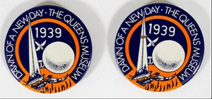 2 Pinbacks del Museo de la Reina de la Feria Mundial de Nueva York 1939 - Imagen 1 de 2