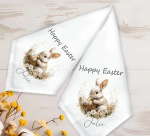 PERSONALISED Easter bunny basket napkin, table wear, dinning gift, dinner napkin - Picture 1 of 3