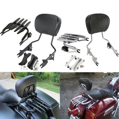 Respaldo desmontable Sissy Bar portaequipajes para Harley Touring Road King 14-25 EE. UU. Foto 1 de 4