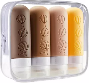 DONGDA Set 4 Pezzi Contenitore Bottiglia da Viaggio Portatile in Silicone per Articoli da Toeletta - 90ml - Foto 1 di 7