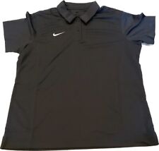 Nike Women's Dri-Fit Woven Performance Team Polo Size M Gray CU3206 Coaches
